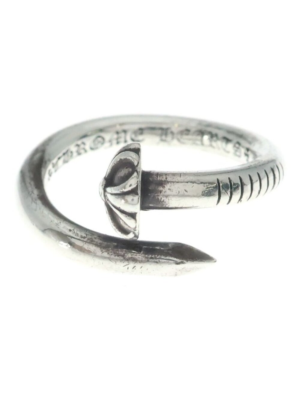 Chrome Hearts Nail Crsball Cross Ball Ring Silver